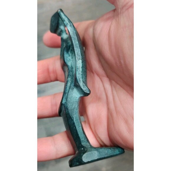 Vintage Japanese Rustic Bronze Geisha Girl Statue Sculpture Figurine 4.25x1.75" - Picture 4 of 11